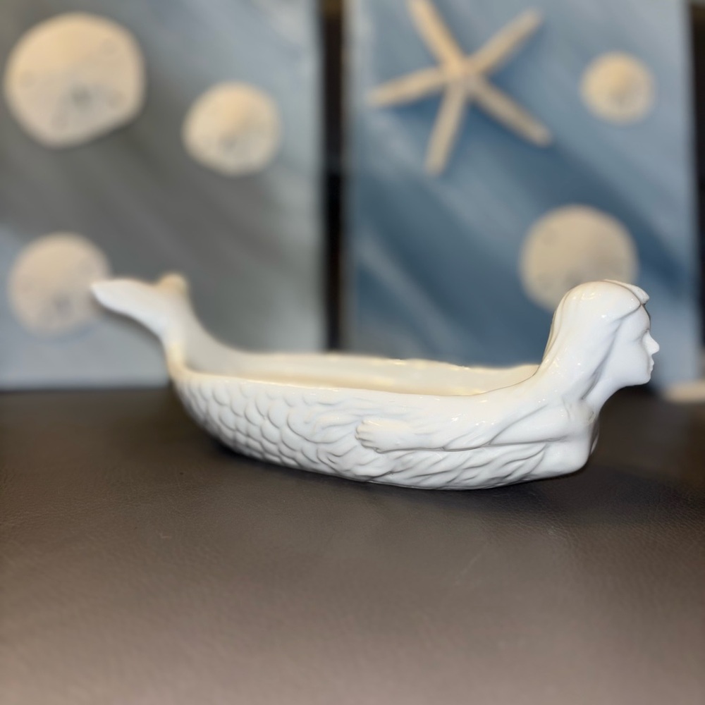 Coastal Wall Art & Mermaid Ceramic Soap/Wash Cloth Dish Beach Cottage Décor